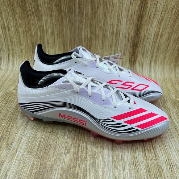 Adidas F50 Messi Pro FG Soccer Cleats Men's Size 8 White Red Silver JP7461 NEW